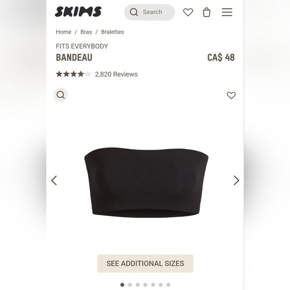 ❌️SOLD❌️ SKIMS - Bandeau Bra Black - Picture 5 of 7